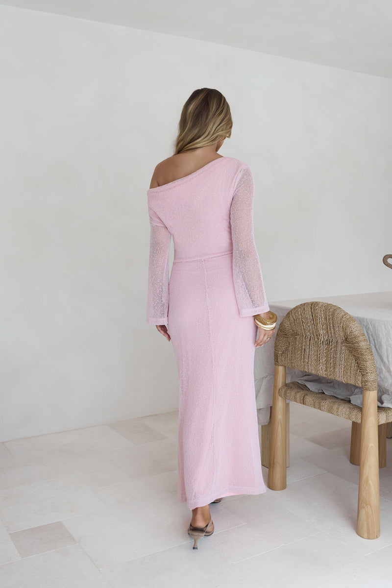 Cool Daze Long Sleeve Knit Maxi Dress Pink Size XL Cool Daze Long Sleeve Knit Maxi Dress Pink Size XL