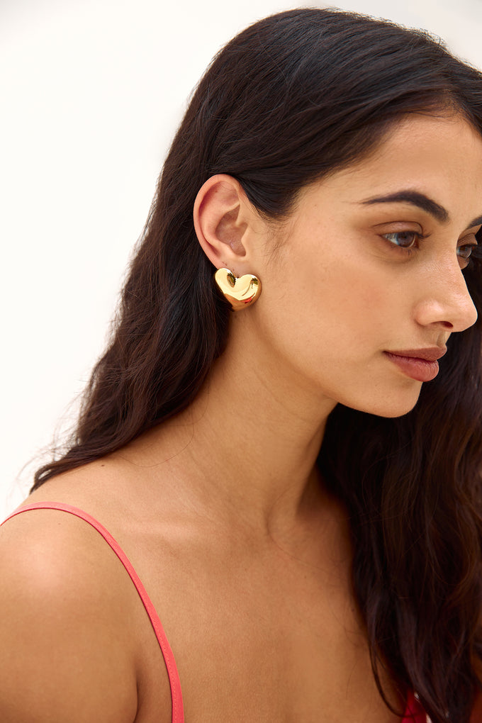 18k Gold Plated Lover Earrings Gold
