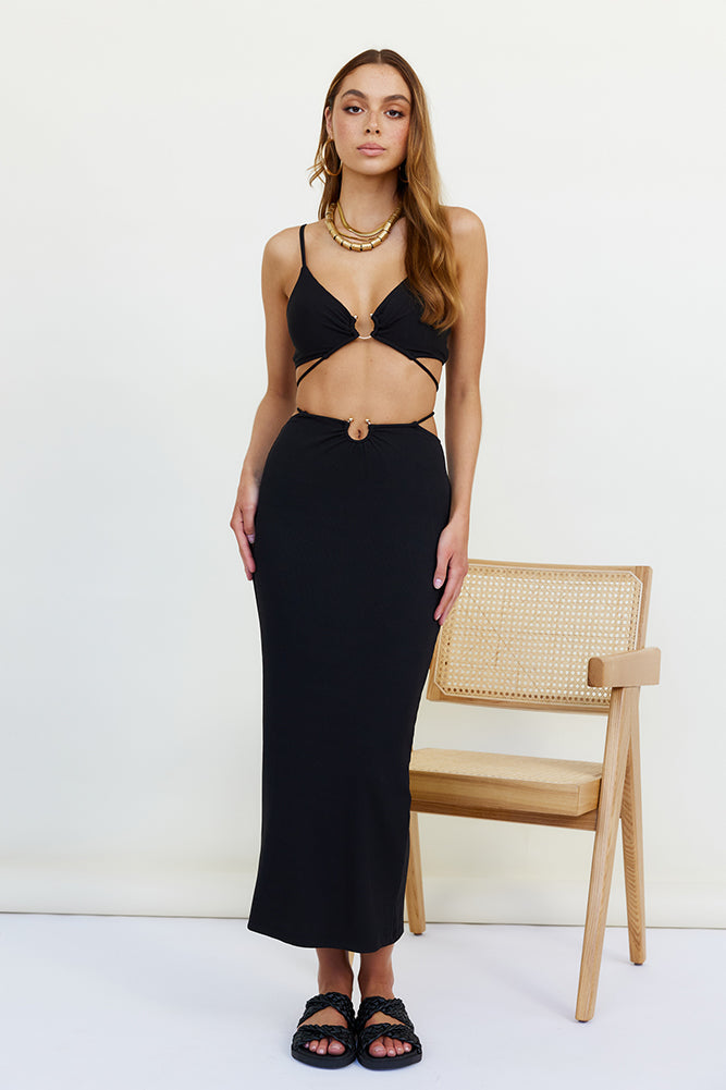 guess black maxi dress Guess Who Maxi Skirt Black