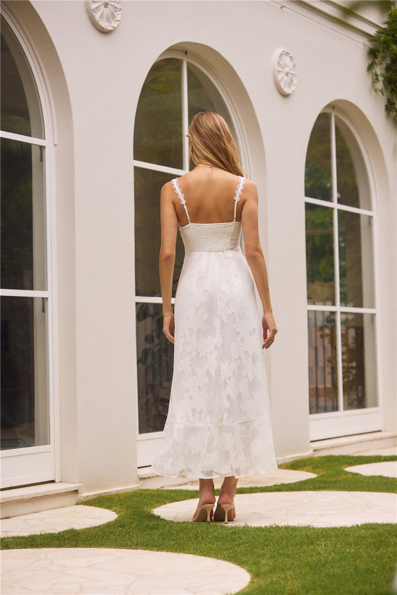 GARDEN HARMONY WOVEN MIDI DRESS