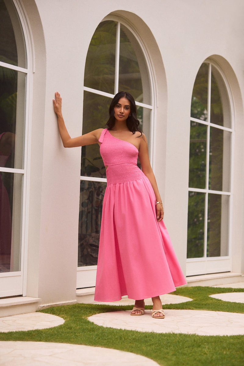 Close Up One Shoulder Maxi Dress Hot Pink Size L Close Up One Shoulder Maxi Dress Hot Pink Size L