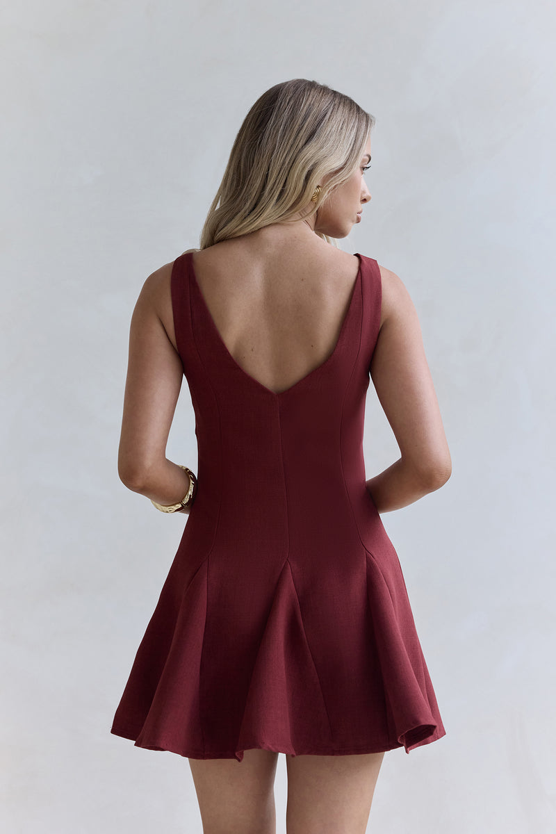 wishful thinking dress - burgundy Floating Through It Mini Dress Burgundy main image 0