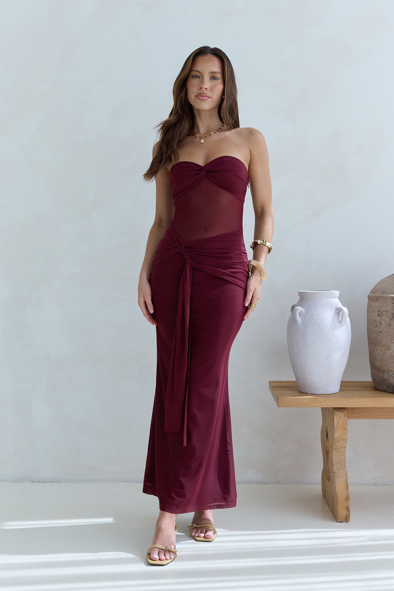 caught my eye tube maxi dress Can't Get Enough Strapless Maxi Dress Burgundy Size M from Hello Molly