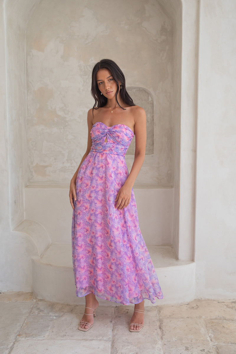 Upon The Moon Strapless Maxi Dress Purple | Fortunate One Upon The Moon Strapless Maxi Dress Purple | Fortunate One