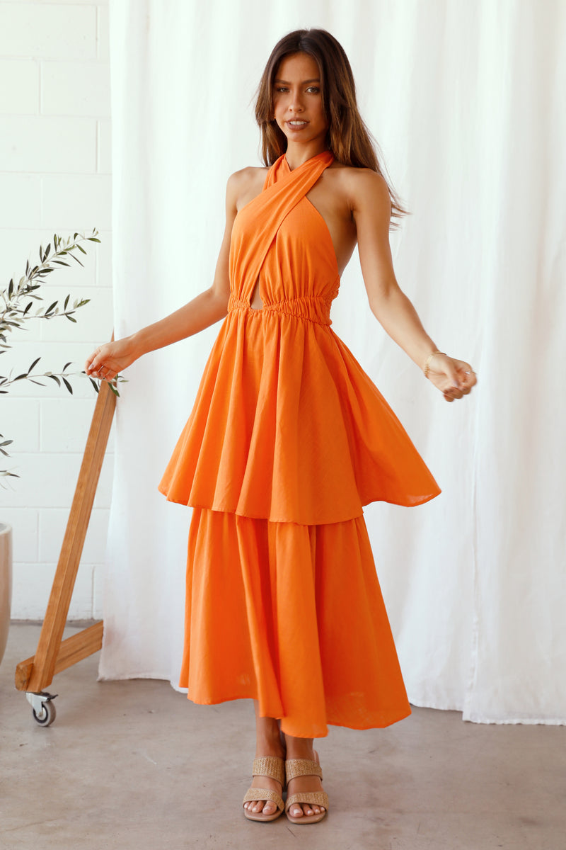Going Higher Maxi Dress Orange Size XS Going Higher Maxi Dress Orange Size XS