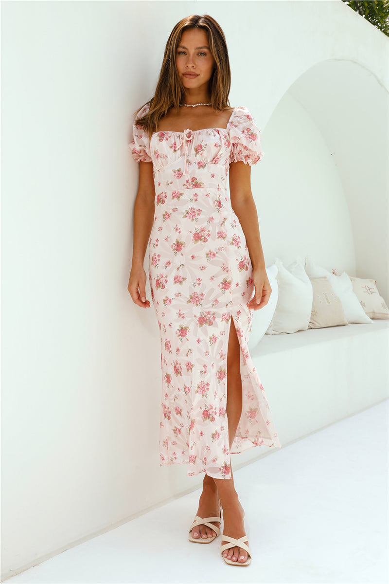 In My Feels Textured Maxi Dress Blush