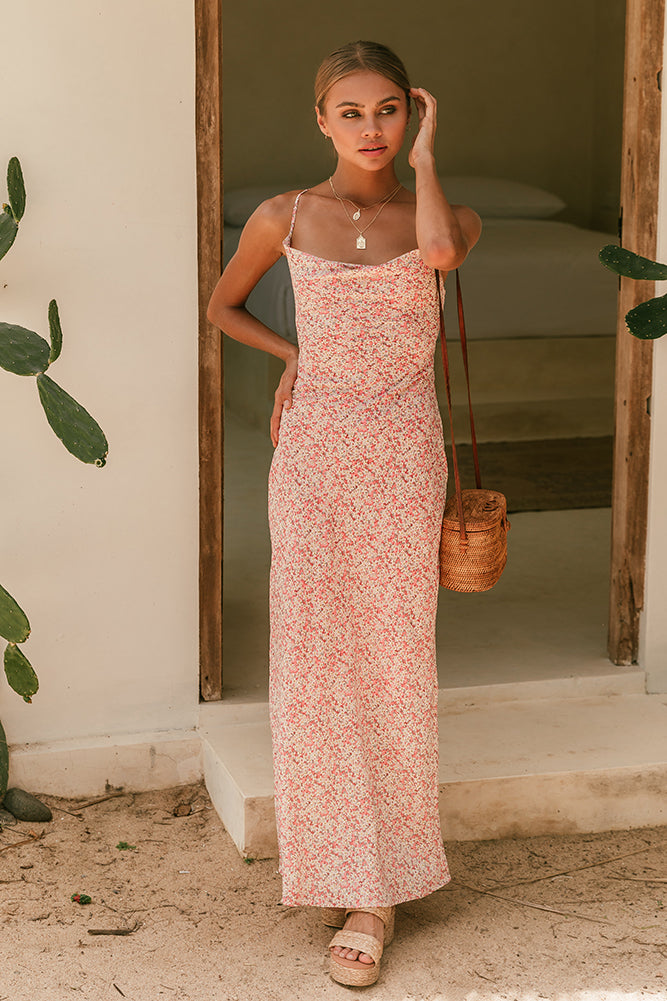 knee length dresses for ladies In The Air Maxi Dress Pink