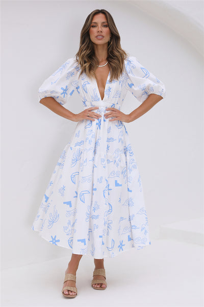 By The Seaside Maxi Dress Blue