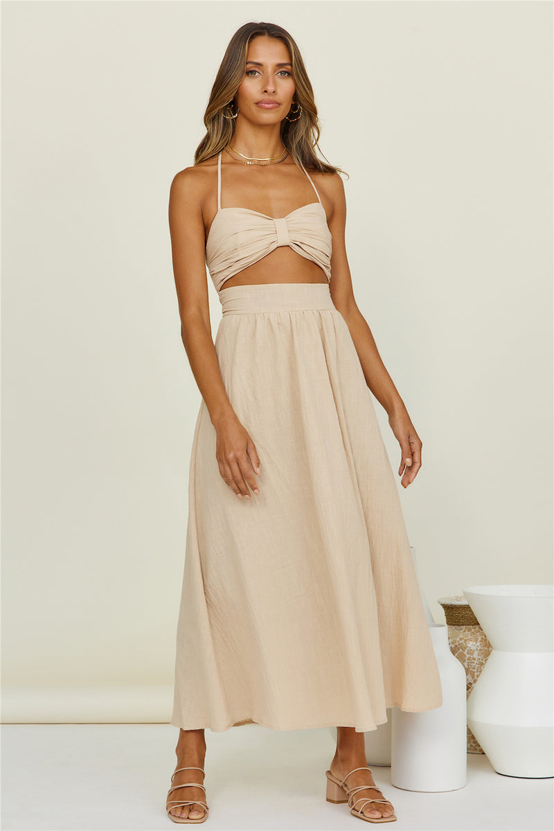 SNDYS Boat Linen Maxi Dress Brown