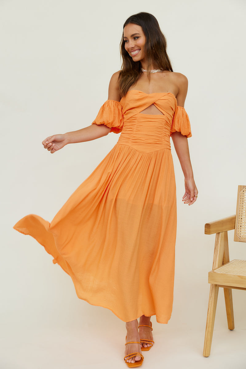Clementine Maxi Dress Orange Fortunate One