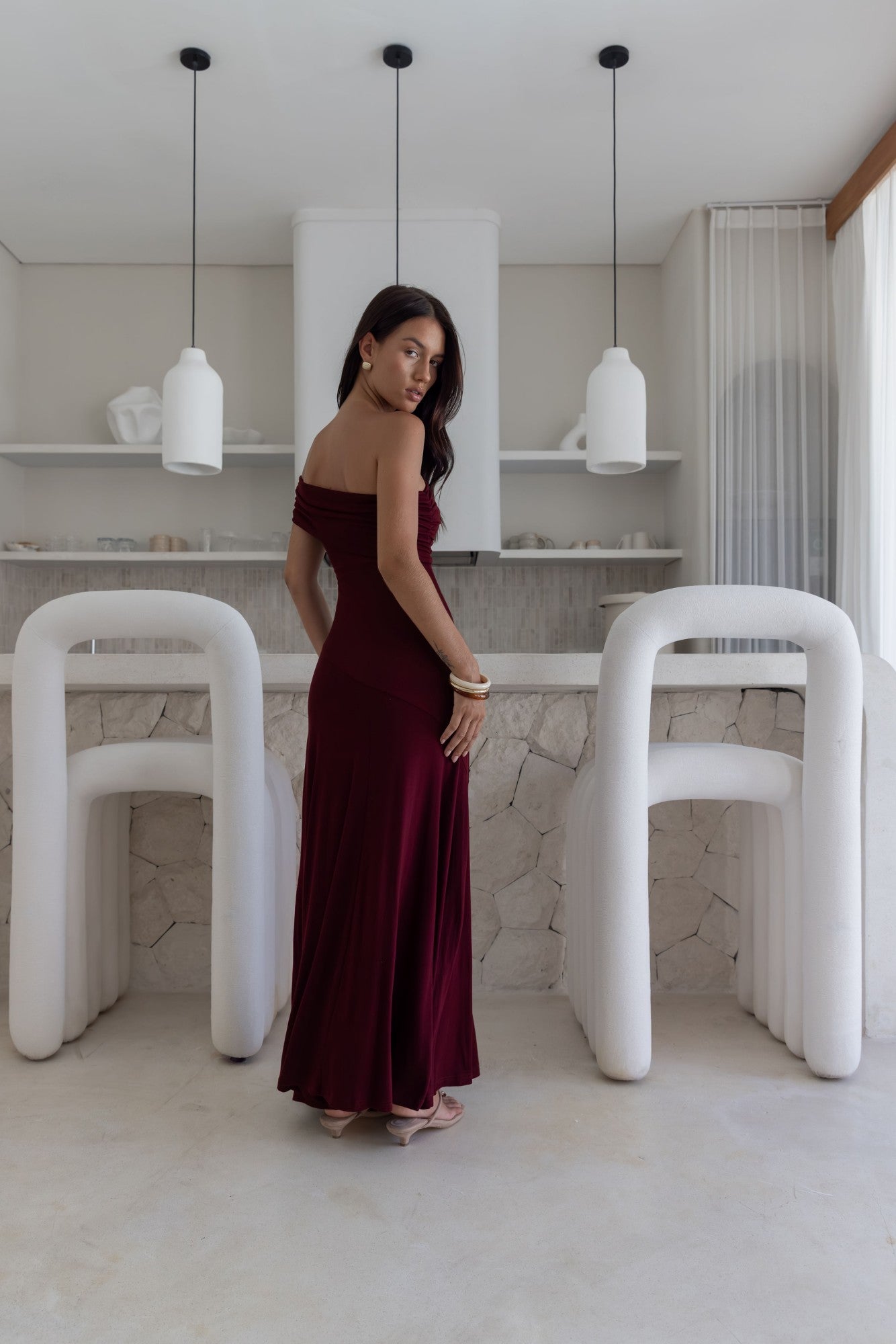 Sundown Secrets Off Shoulder Maxi Dress Wine | Fortunate One Sundown Secrets Off Shoulder Maxi Dress Wine | Fortunate One