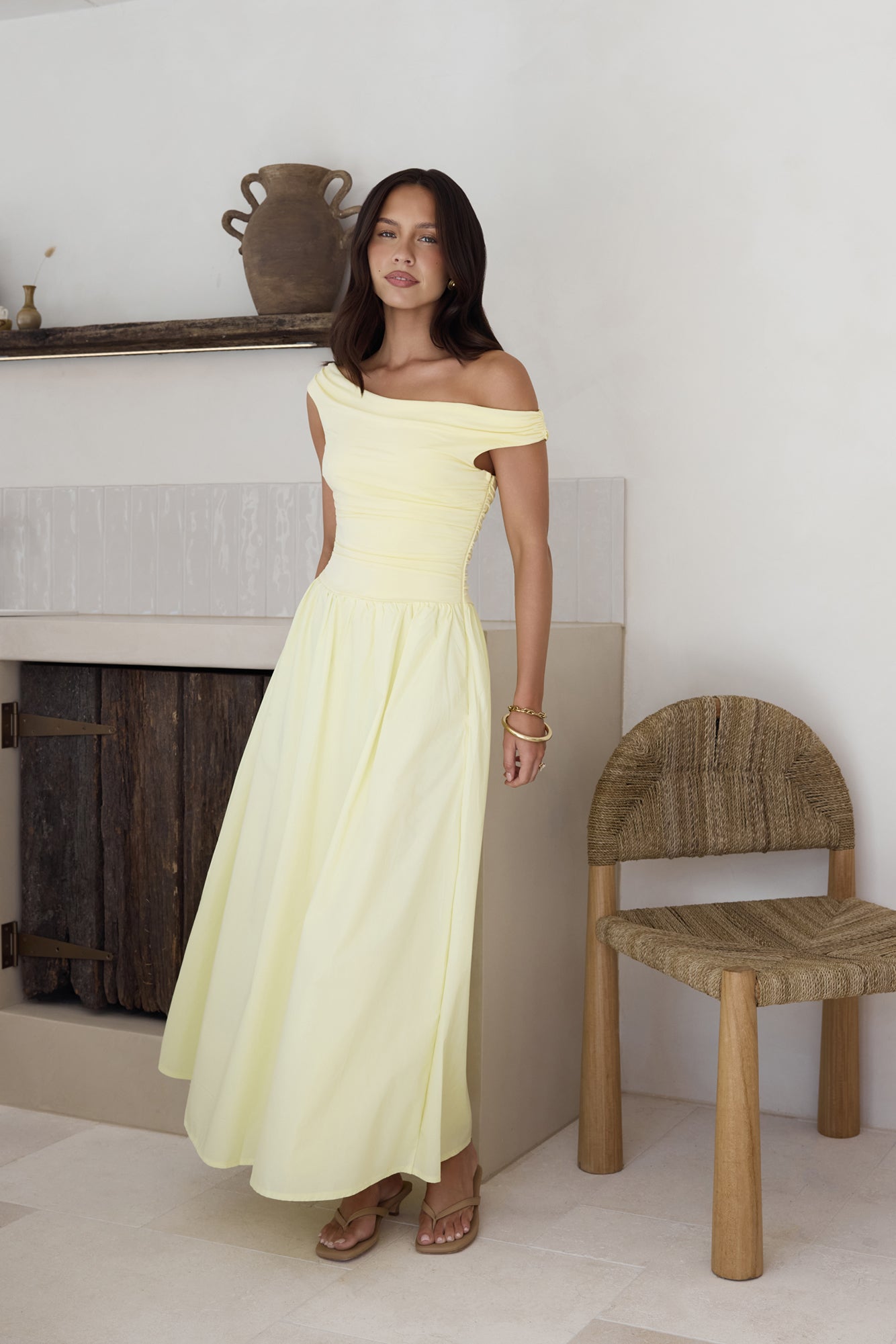 off shoulder maxi dress yellow Days Of The Sun Off Shoulder Maxi Dress Yellow