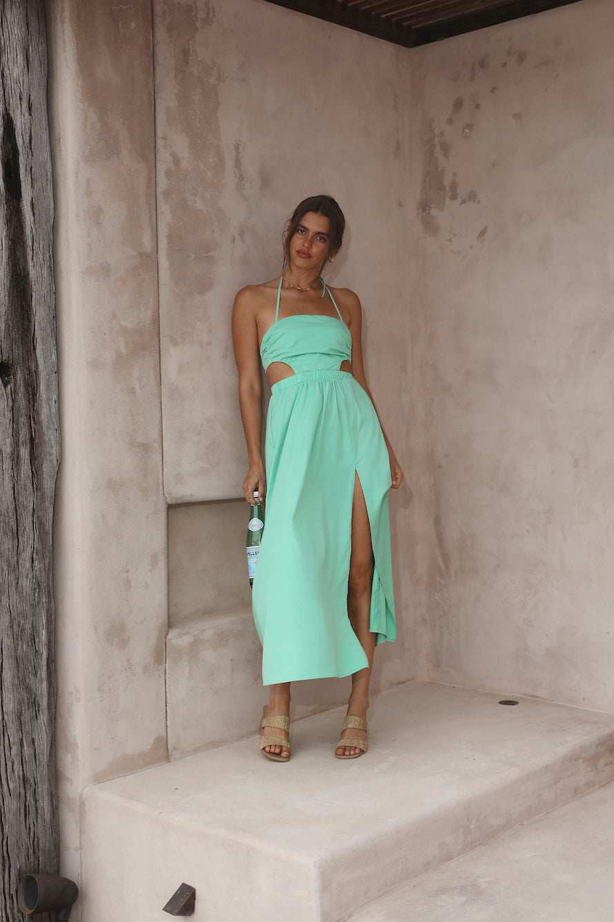 hello molly green maxi dress For The Party Mesh Maxi Dress Green