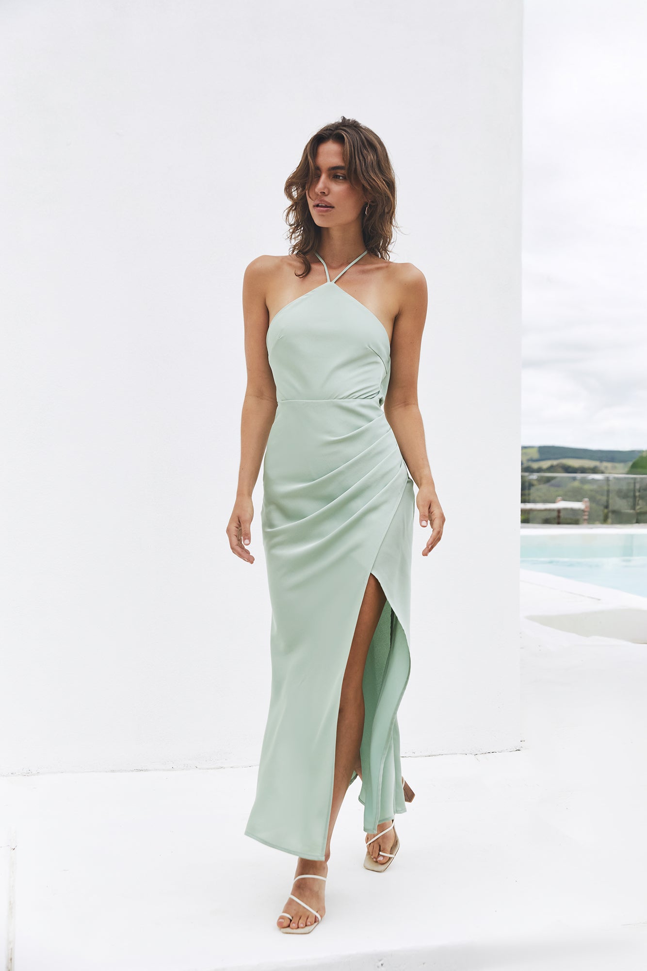 rainbow glow midi dress sage Summer's Embrace Midi Dress Sage Size XL