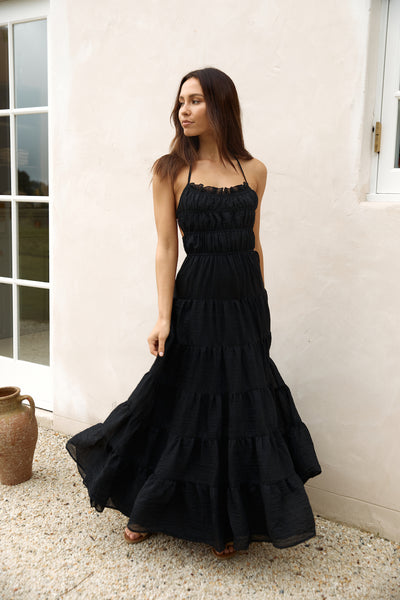 Renaissance Art Maxi Dress Black