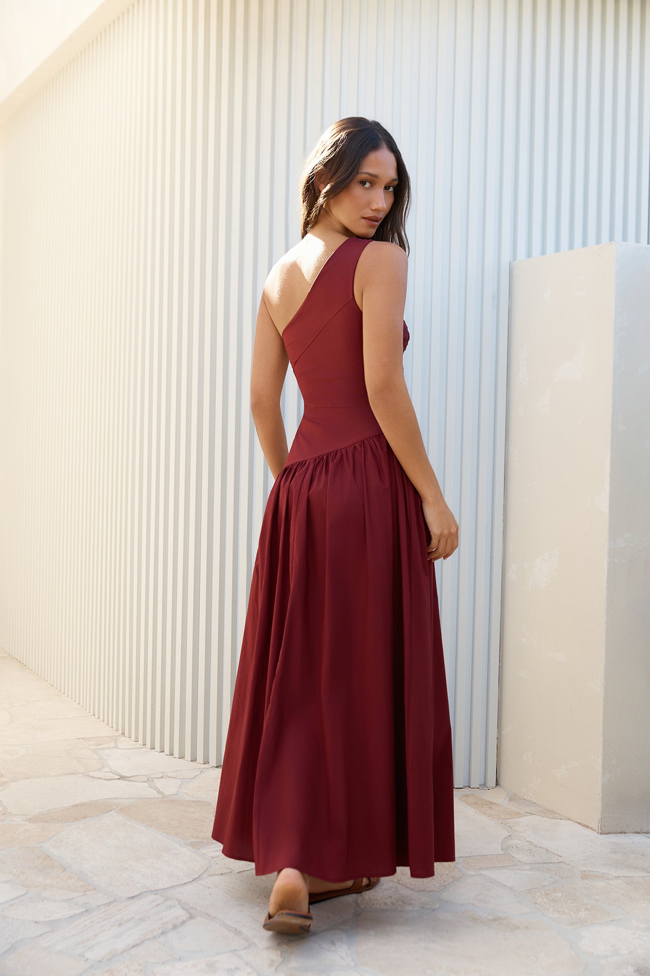red one shoulder maxi dress One Shoulder Red Maxi Dress Delancy One Shoulder Maxi Dress Rouge Red Peppermayo