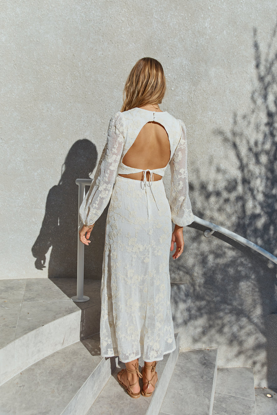 Layla Long-Sleeve Maxi Dress Cream | Fortunate One Layla Long-Sleeve Maxi Dress Cream | Fortunate One