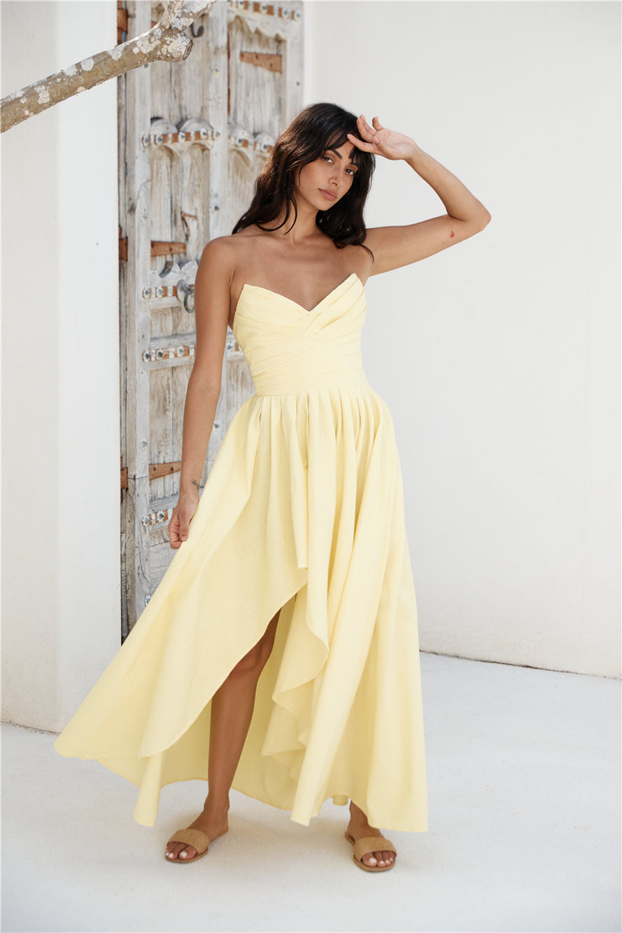 Enchantress Strapless Maxi Dress Yellow Size S Enchantress Strapless Maxi Dress Yellow Size S