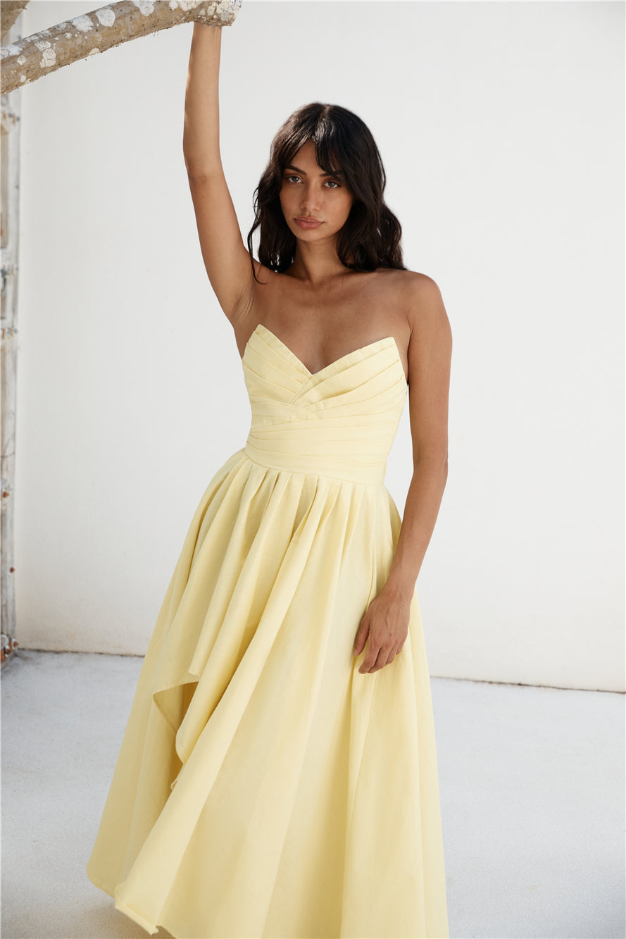 strapless yellow dress Enchantress Strapless Maxi Dress Yellow Size S