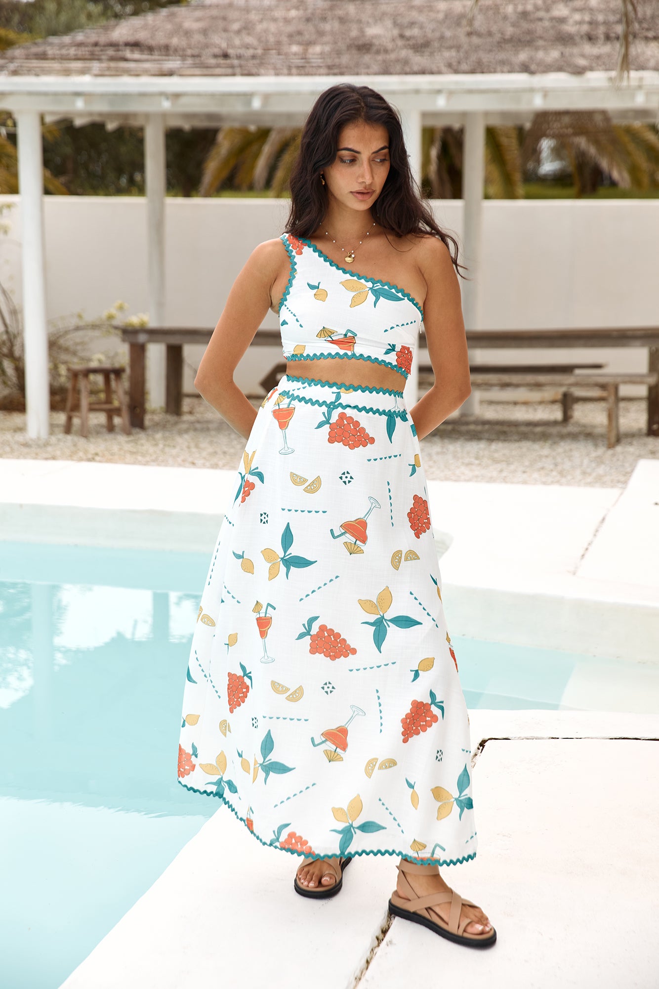 Lemon Wedge Maxi Skirt Green Size S Lemon Wedge Maxi Skirt Green Size S
