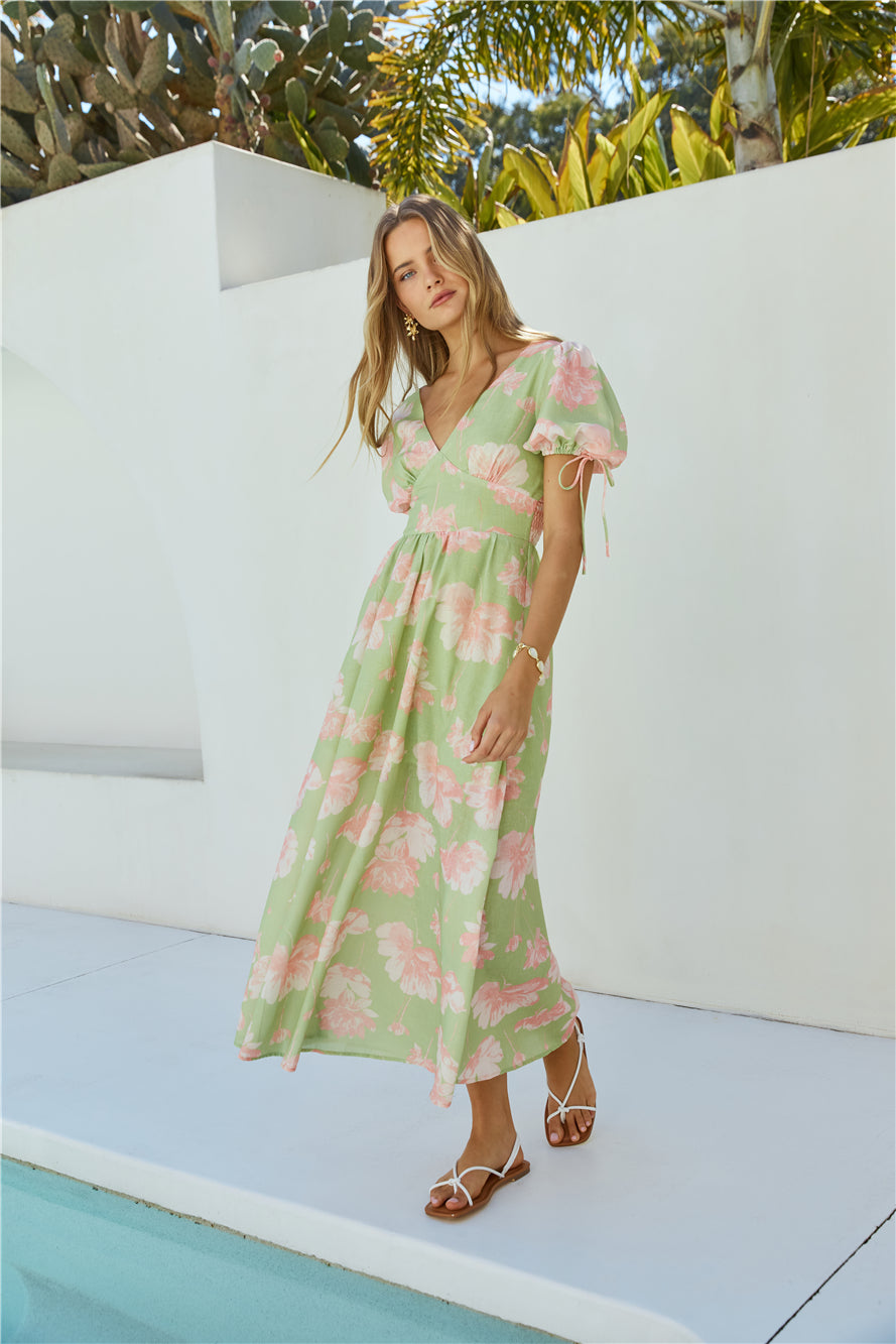 Blossom Season Maxi Dress Green | Fortunate One Blossom Season Maxi Dress Green | Fortunate One