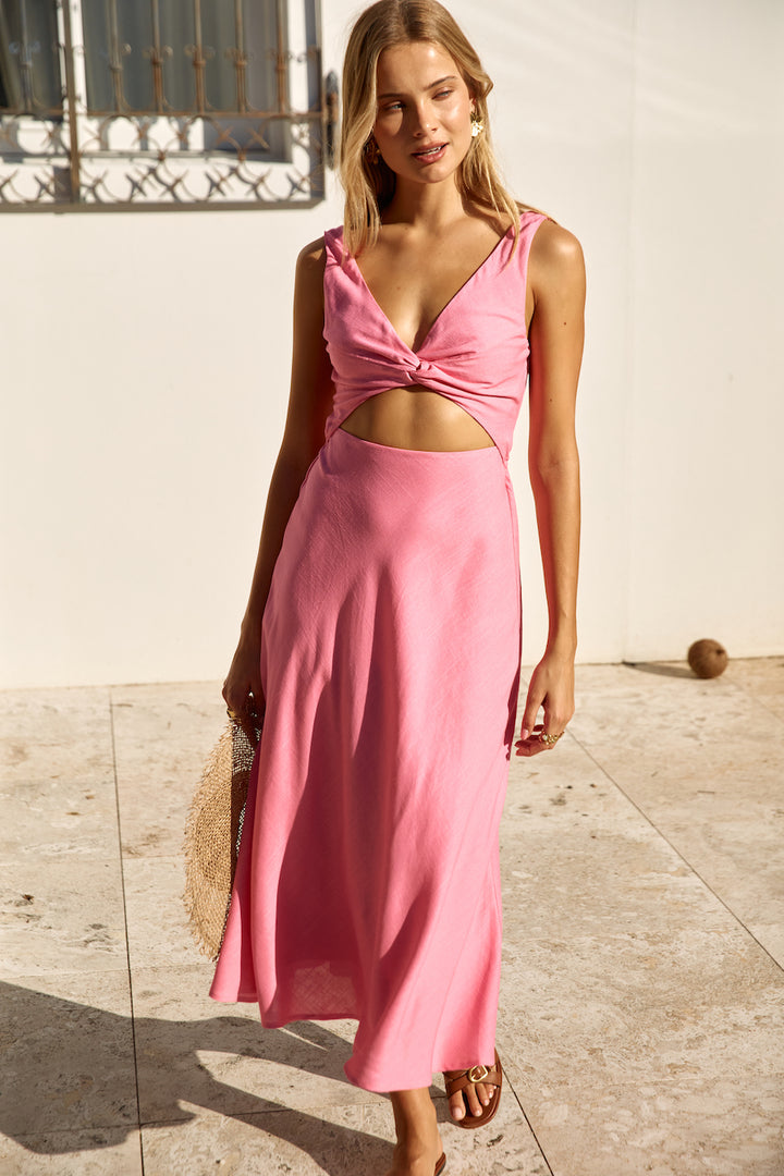SUITED SILHOUETTE MAXI DRESS WITH LONG SLEEVES main image 1