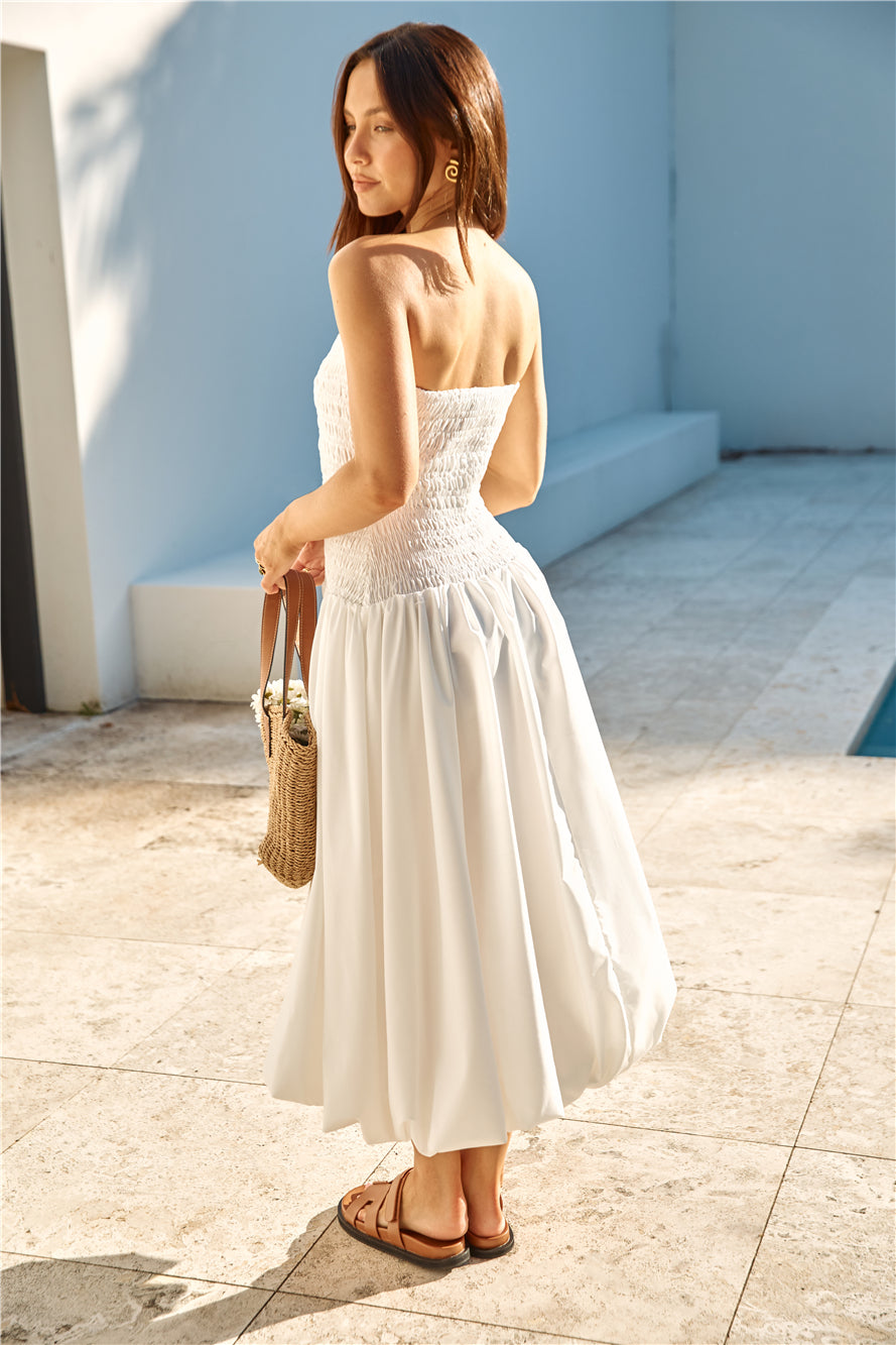 Lily Bubble Hem Maxi Dress White | Fortunate One Lily Bubble Hem Maxi Dress White | Fortunate One