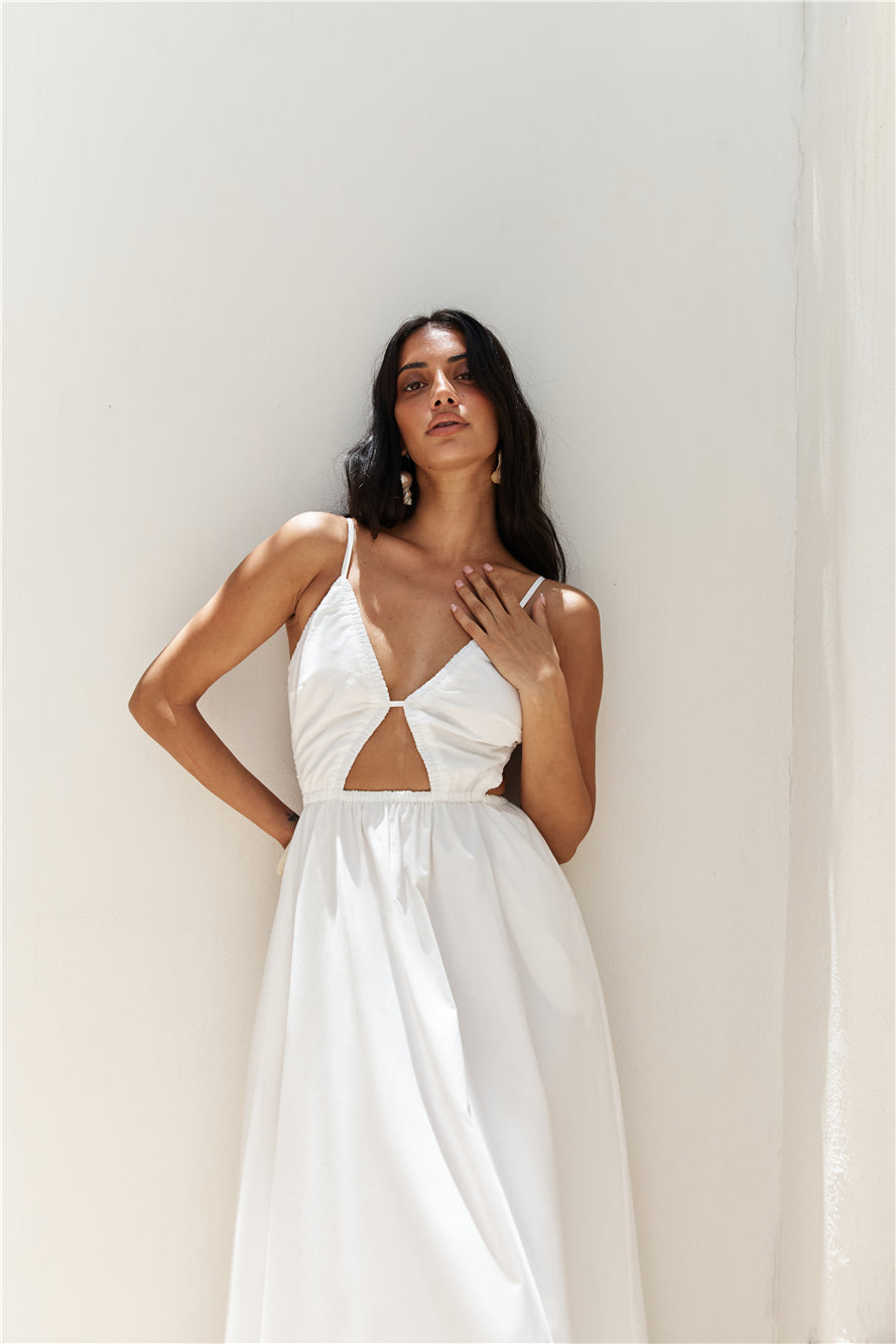 maxi dress with trail Ball Gown With Long Trail XS / White / Satin
