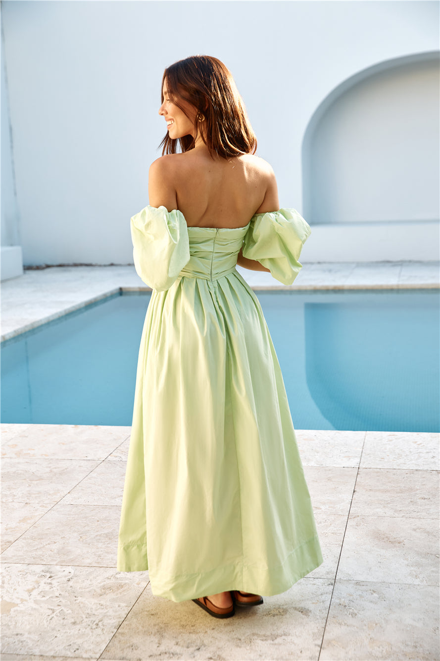 Bella Off-Shoulder Maxi Dress Green | Fortunate One Bella Off-Shoulder Maxi Dress Green | Fortunate One
