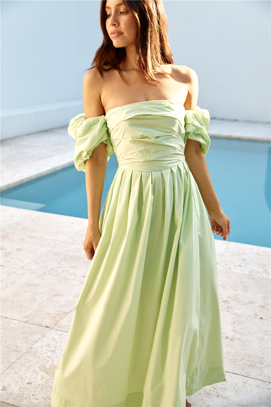 Bella Off-Shoulder Maxi Dress Green | Fortunate One Bella Off-Shoulder Maxi Dress Green | Fortunate One