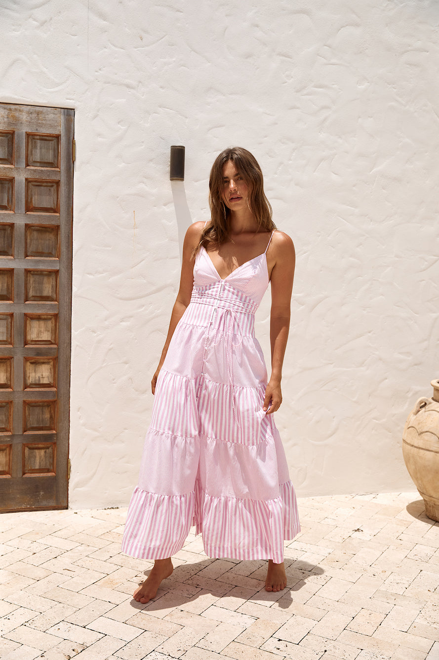 Picnic Season Maxi Dress Pink Size XL Picnic Season Maxi Dress Pink Size XL