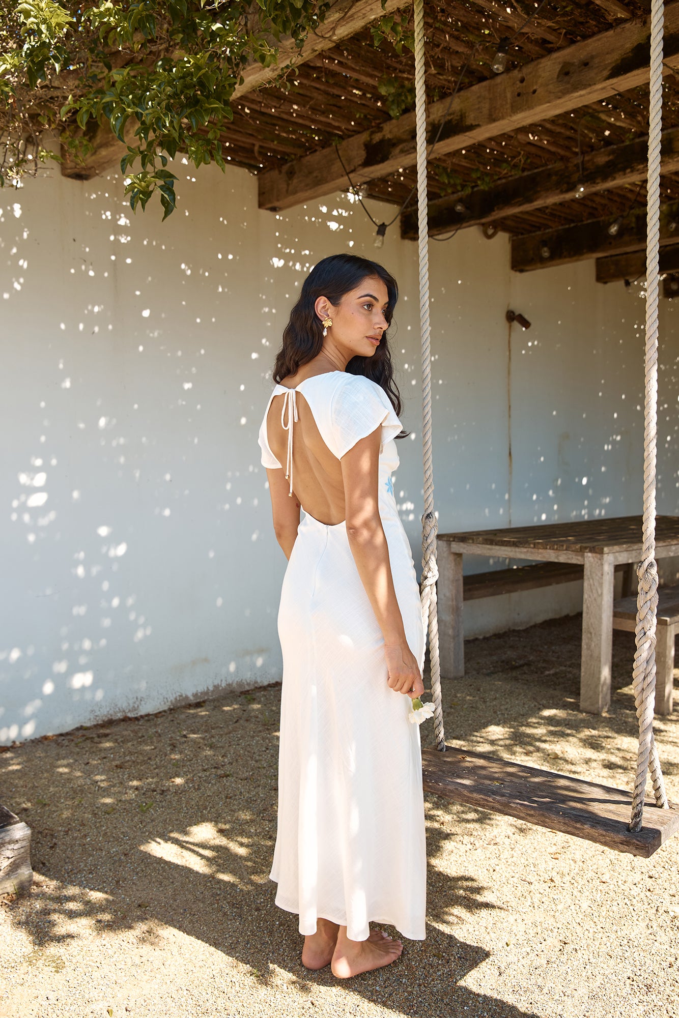 Sweetest Dreams Linen Maxi Dress White | Fortunate One Sweetest Dreams Linen Maxi Dress White | Fortunate One