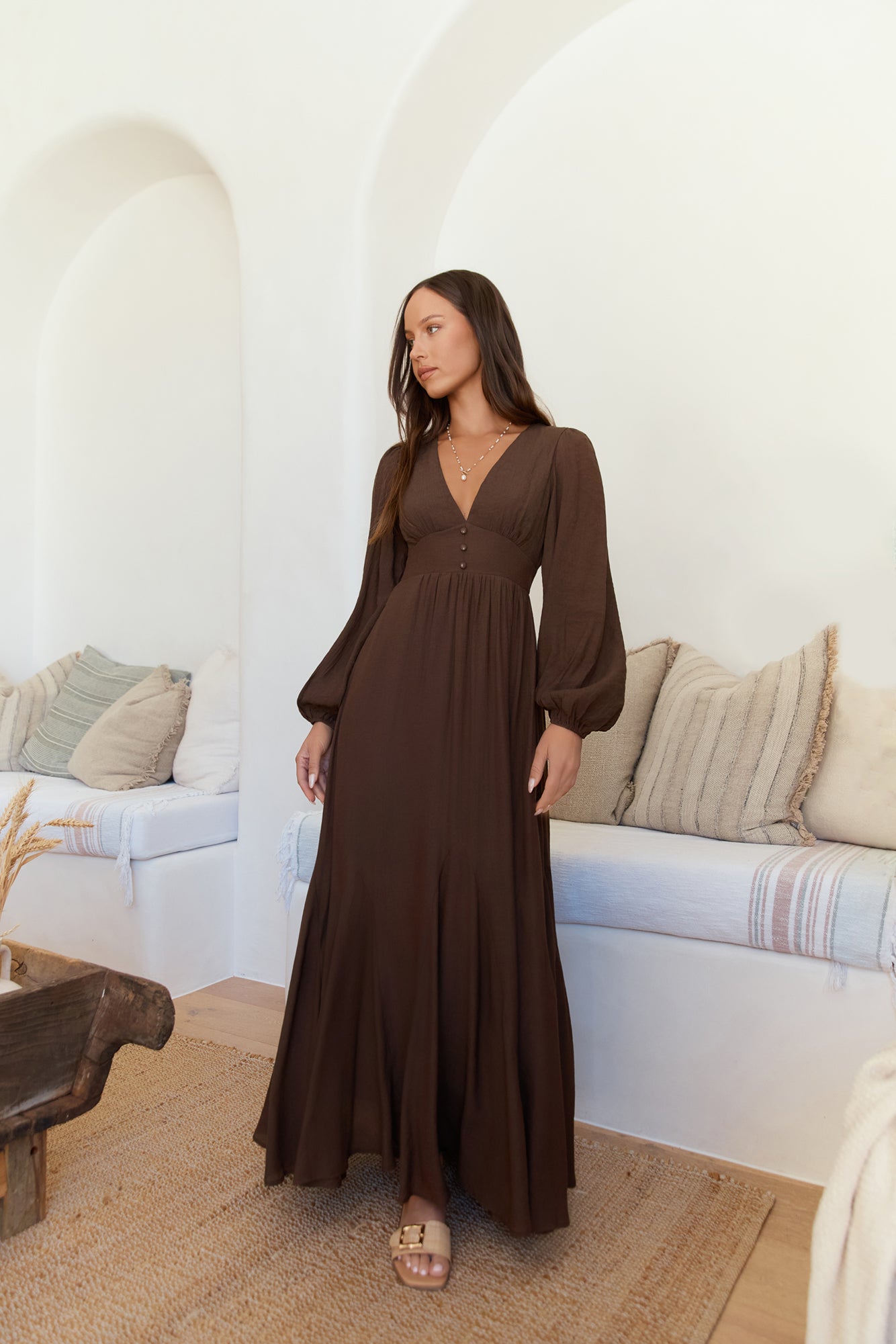 Sweeter Dreams Long Sleeve Maxi Dress Chocolate Size XL Sweeter Dreams Long Sleeve Maxi Dress Chocolate Size XL