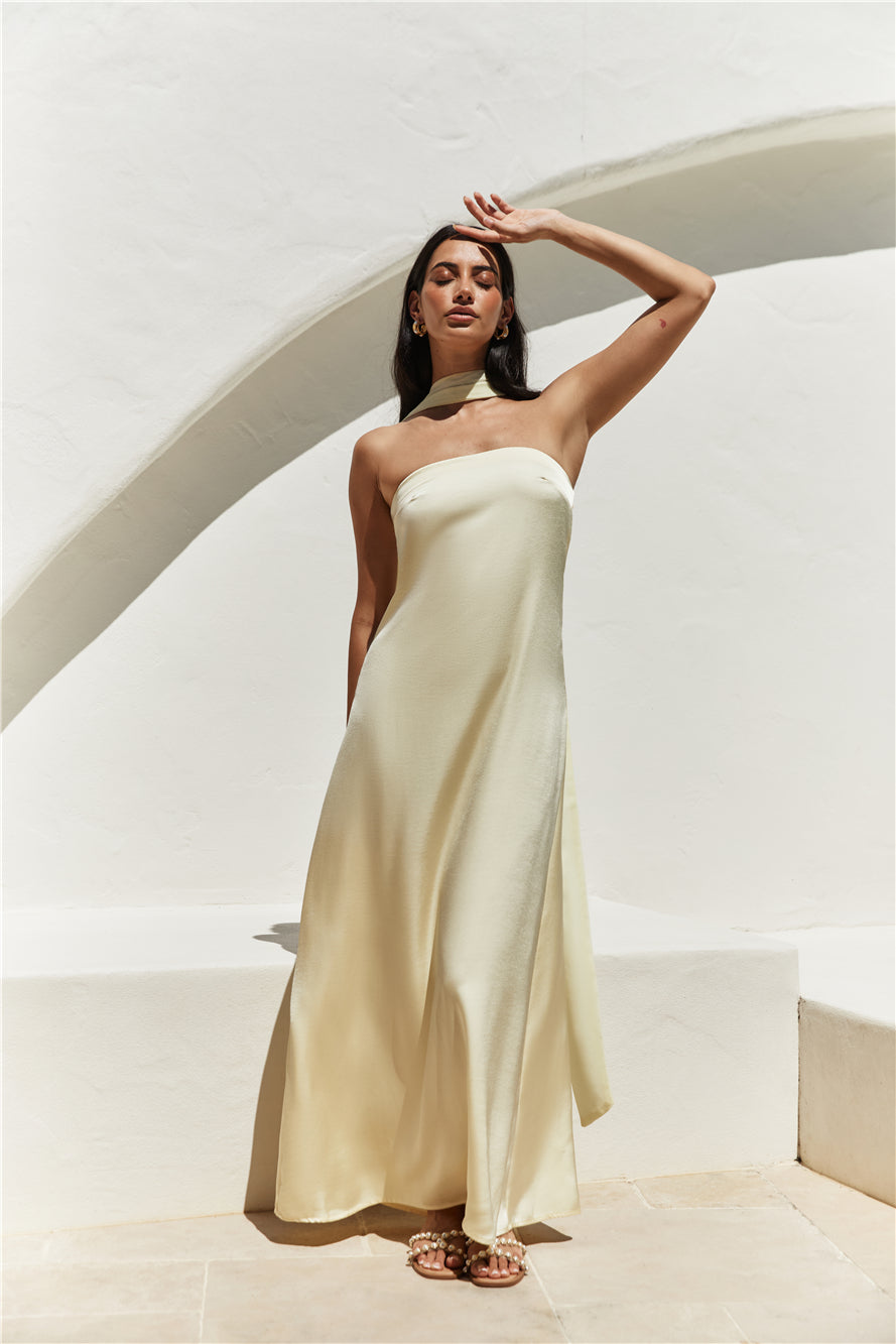 Radiant Rhythm Strapless Maxi Dress Yellow Radiant Rhythm Strapless Maxi Dress Yellow