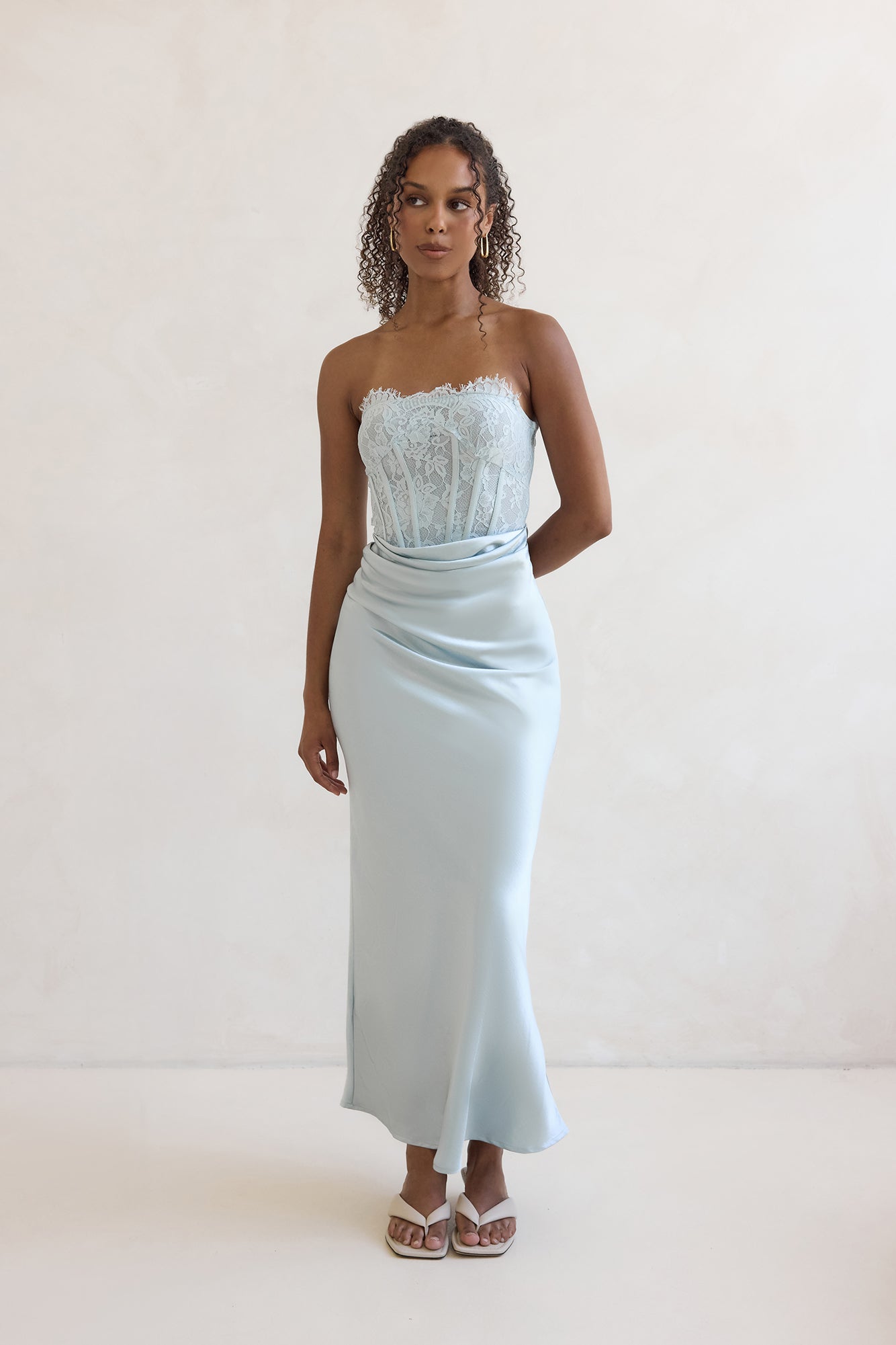 lace strapless maxi dress White Lace Maxi - Strapless Maxi - Flounce Strapless Maxi Dress