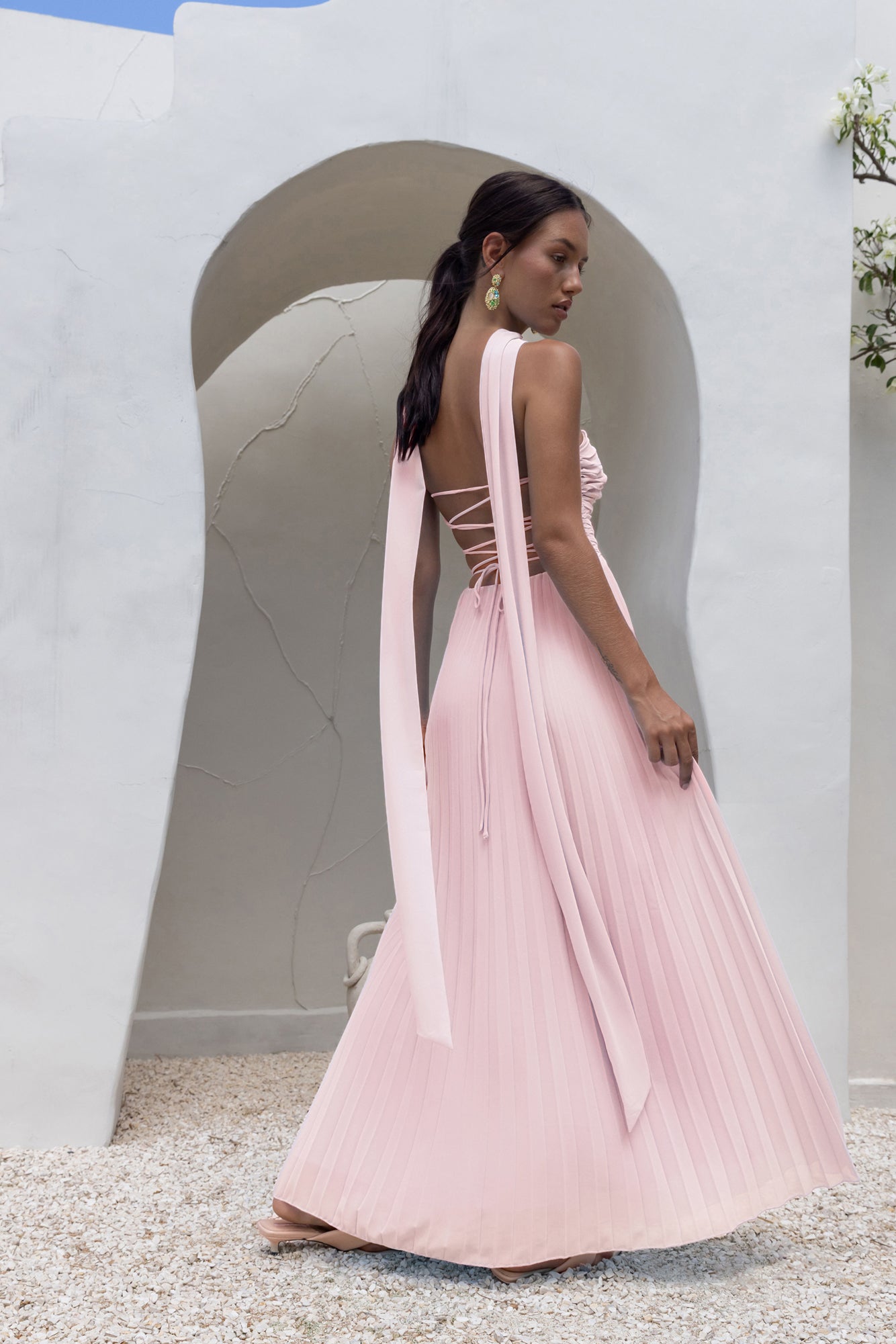 strapless open back dress Stunning Blush Alances Maxi Dress main image 0