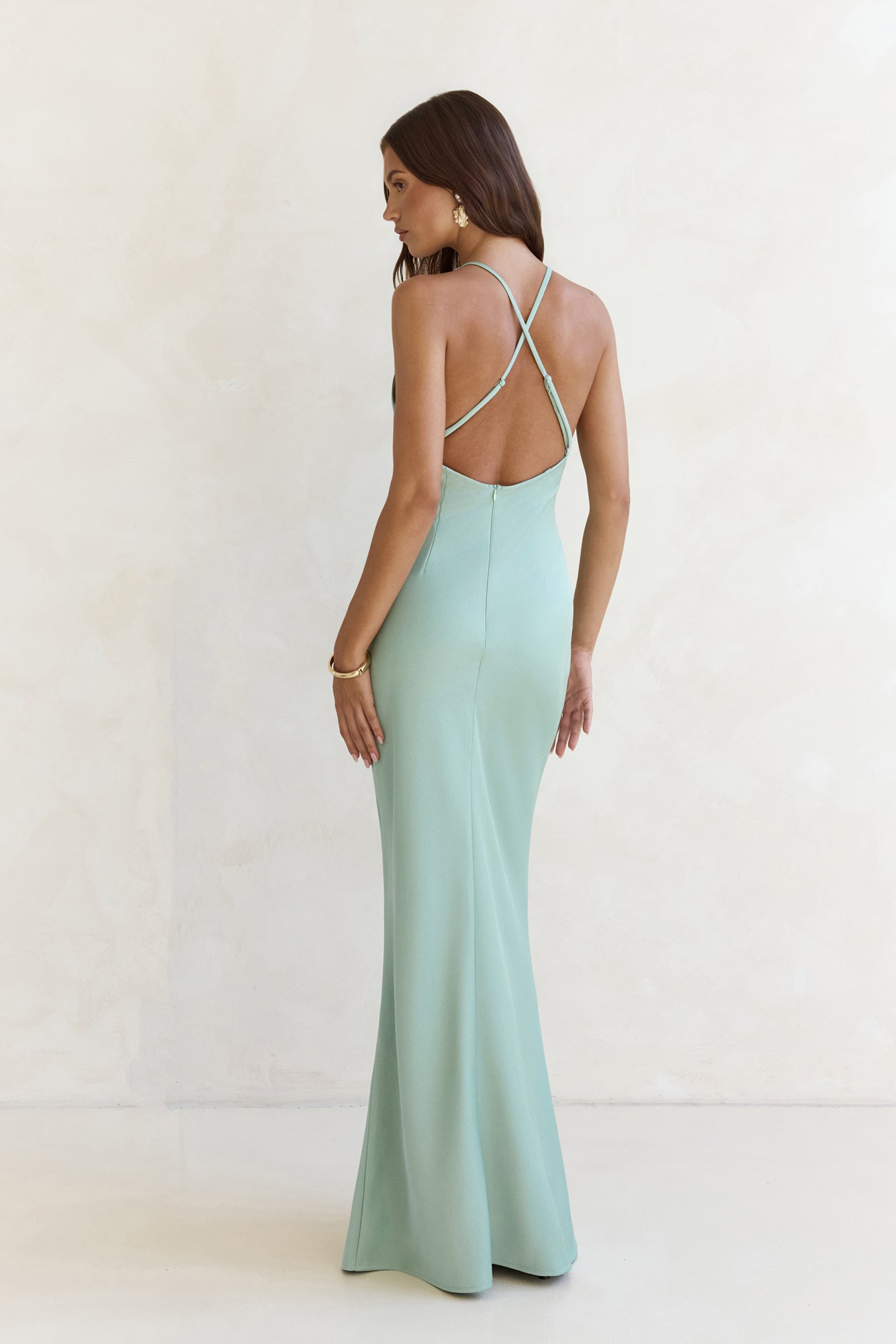 Midnight Luxe Satin Maxi Dress Sage | Fortunate One Midnight Luxe Satin Maxi Dress Sage | Fortunate One