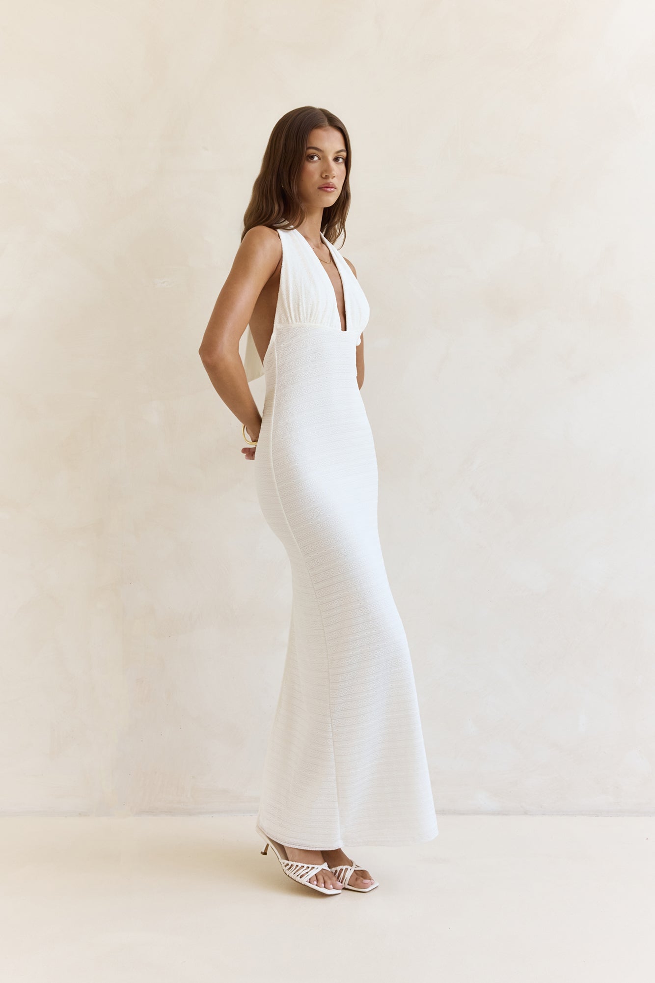 white halter summer maxi dress Arden Linen Halter Maxi Dress