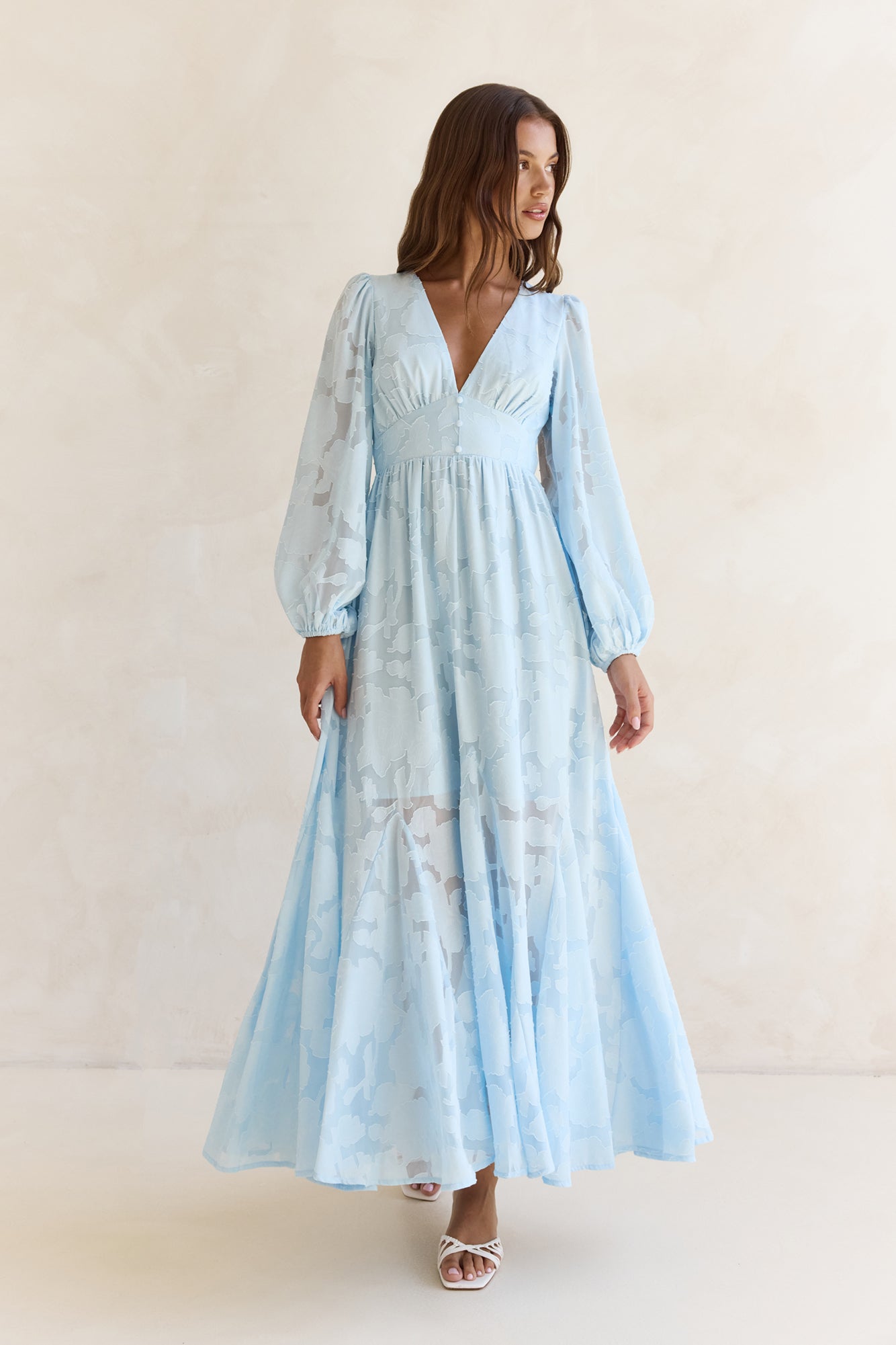 Time Floats By Long Sleeve Maxi Dress Blue | Fortunate One Time Floats By Long Sleeve Maxi Dress Blue | Fortunate One