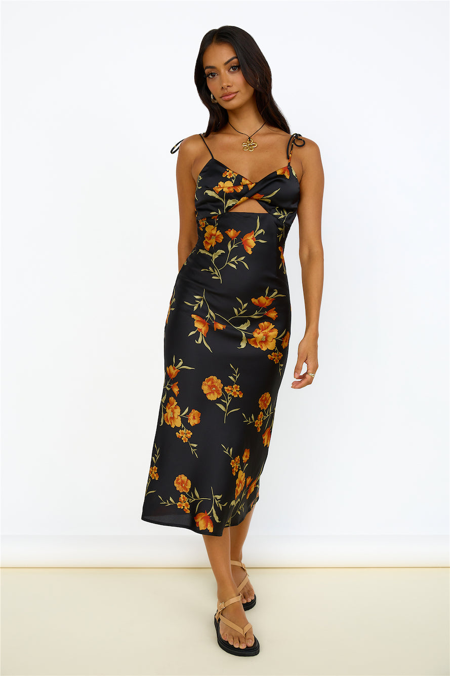 hello molly midi dress HELLO MOLLY Fool Me Once Midi Dress Black Size XS