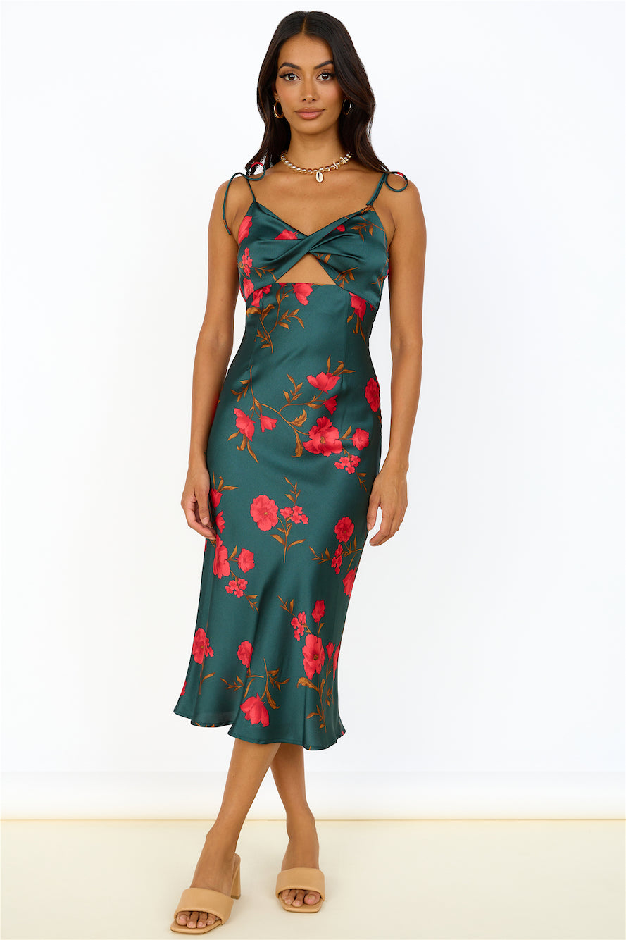 hello molly floral midi dress Whimsical Flower Midi Dress Pink Size L from Hello Molly