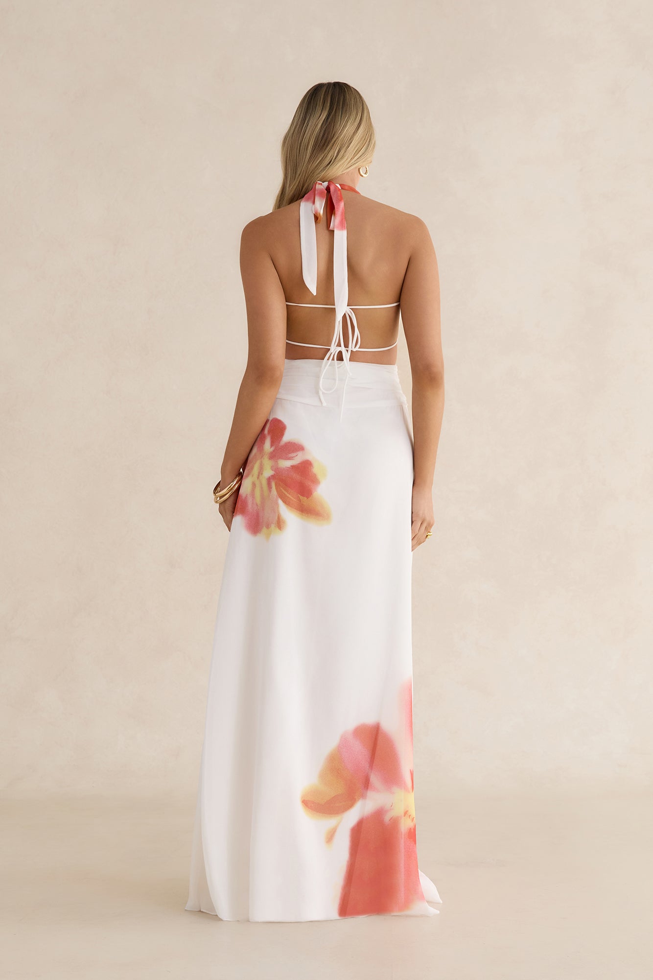 Orchid Oasis Maxi Dress White