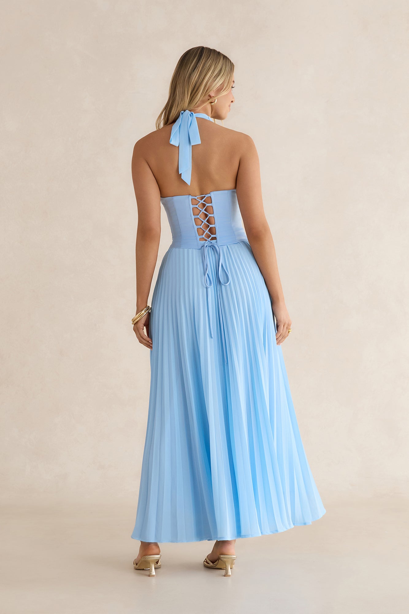 blue colour one piece dress Classy Blue Cotton checkered long one piece dress with Slit