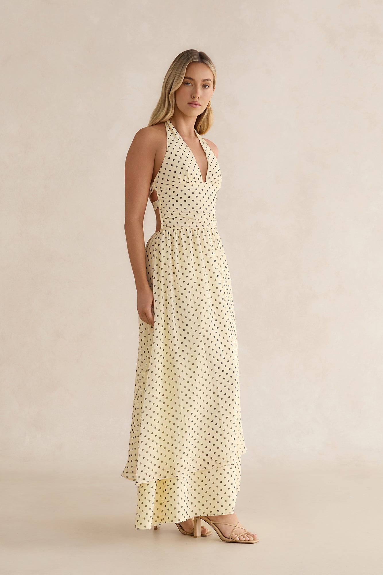 Sorbet Soiree Halter Maxi Dress Yellow