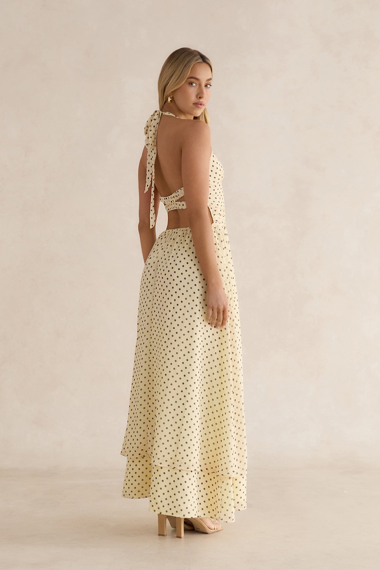 Sorbet Soiree Halter Maxi Dress Yellow