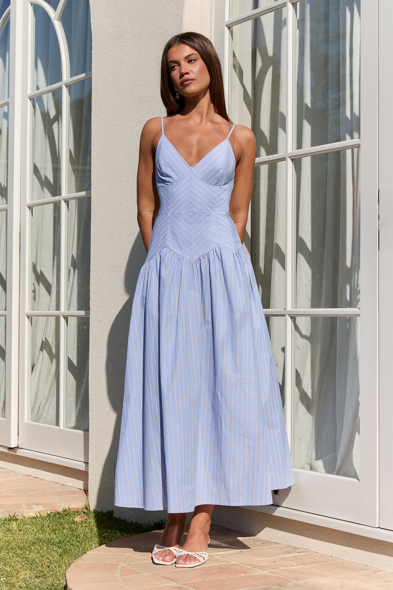 Set Sail In Style Maxi Dress Blue