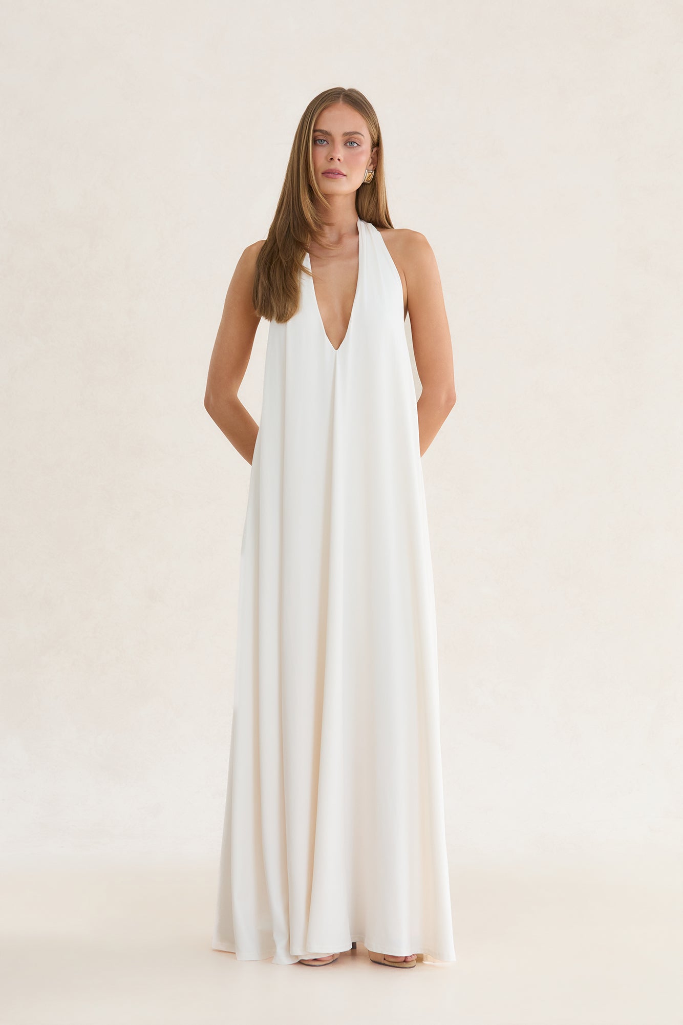Takoda Halter Maxi Dress Cream