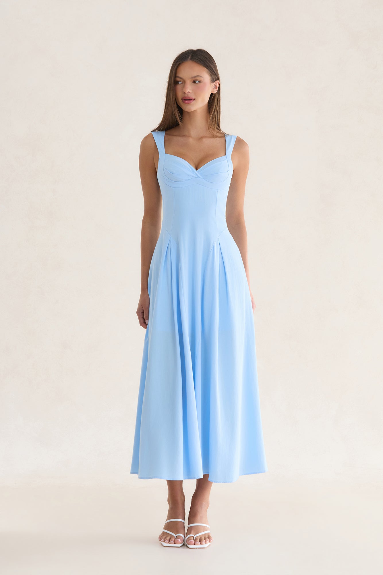 Skyline Serenade Midi Dress Blue