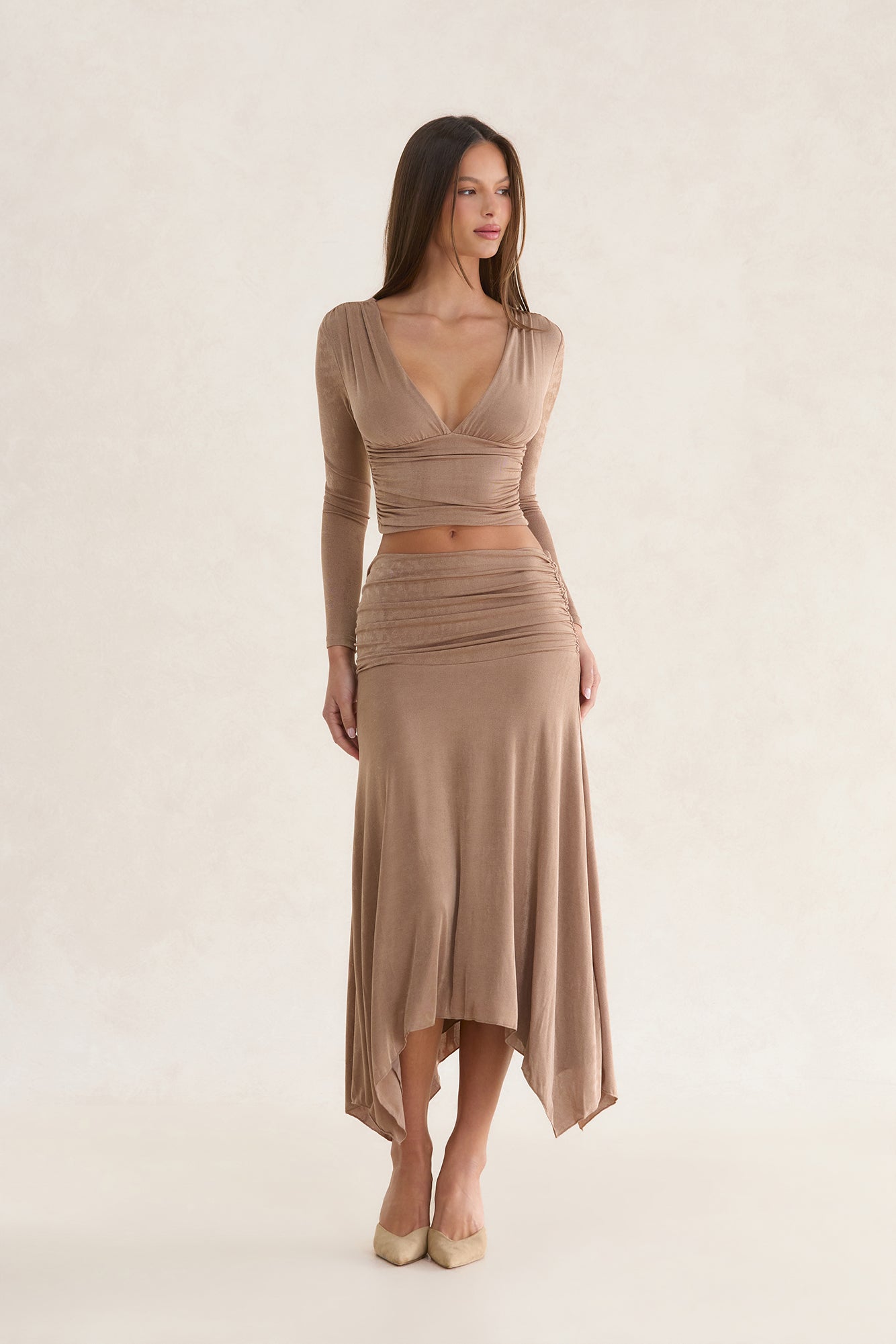 Editorial Evening Long Sleeve Top Mocha