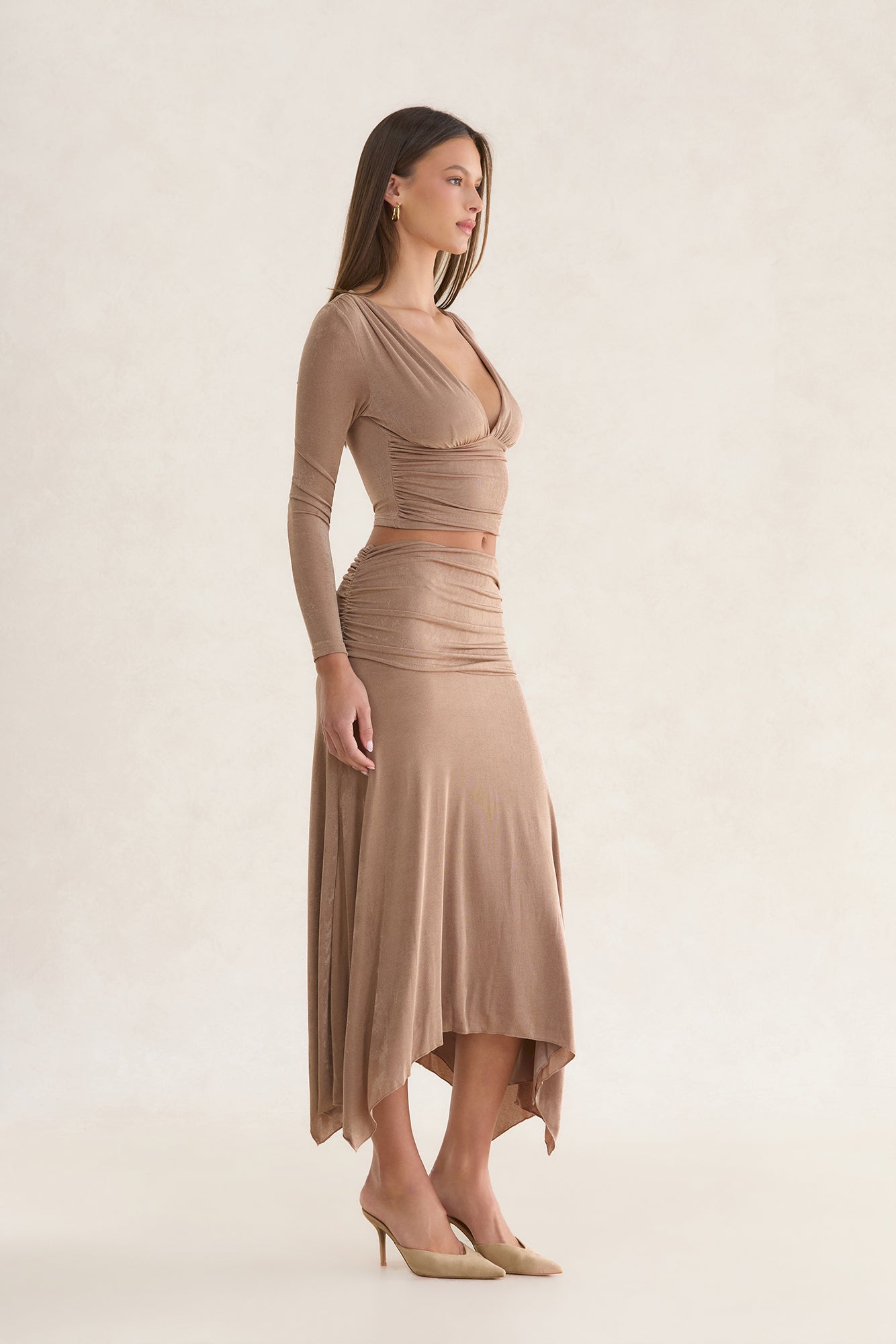 Editorial Evening Long Sleeve Top Mocha